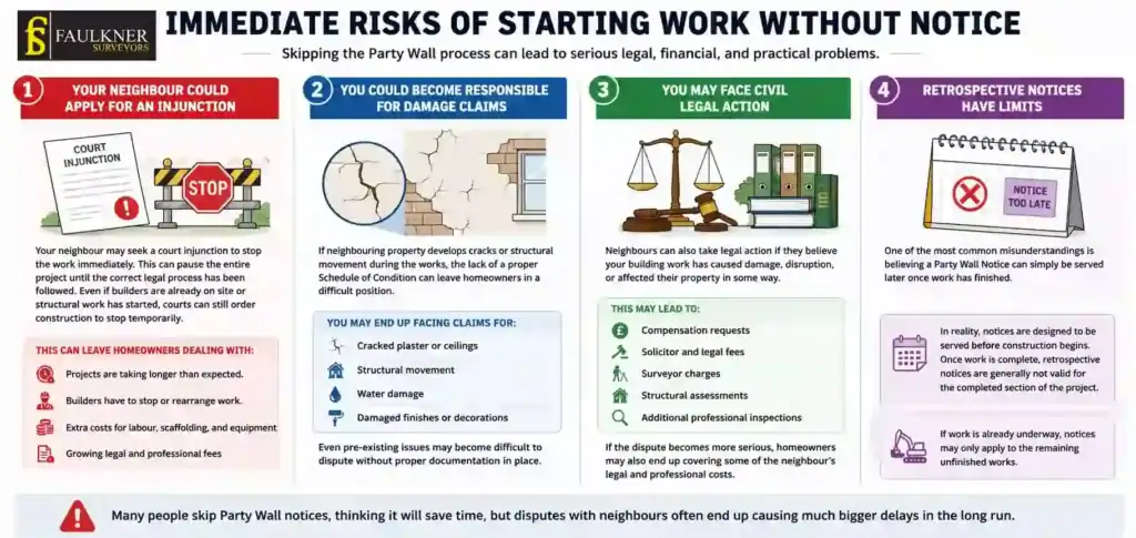 What Happens If You Start Work Without a Party Wall Notice? 1 Immediate Risks of Starting Work Without Party Wall Notice Windsor